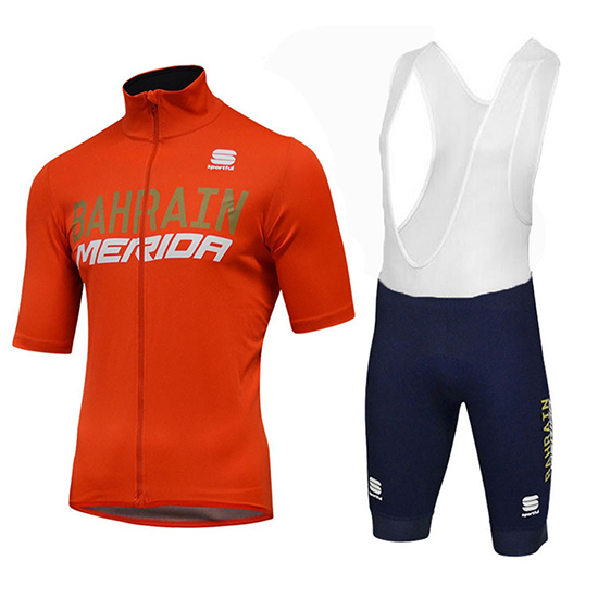 Bahrain Merida Ss Kurzarmtrikot 2018 und Kurze Tragerhose orange